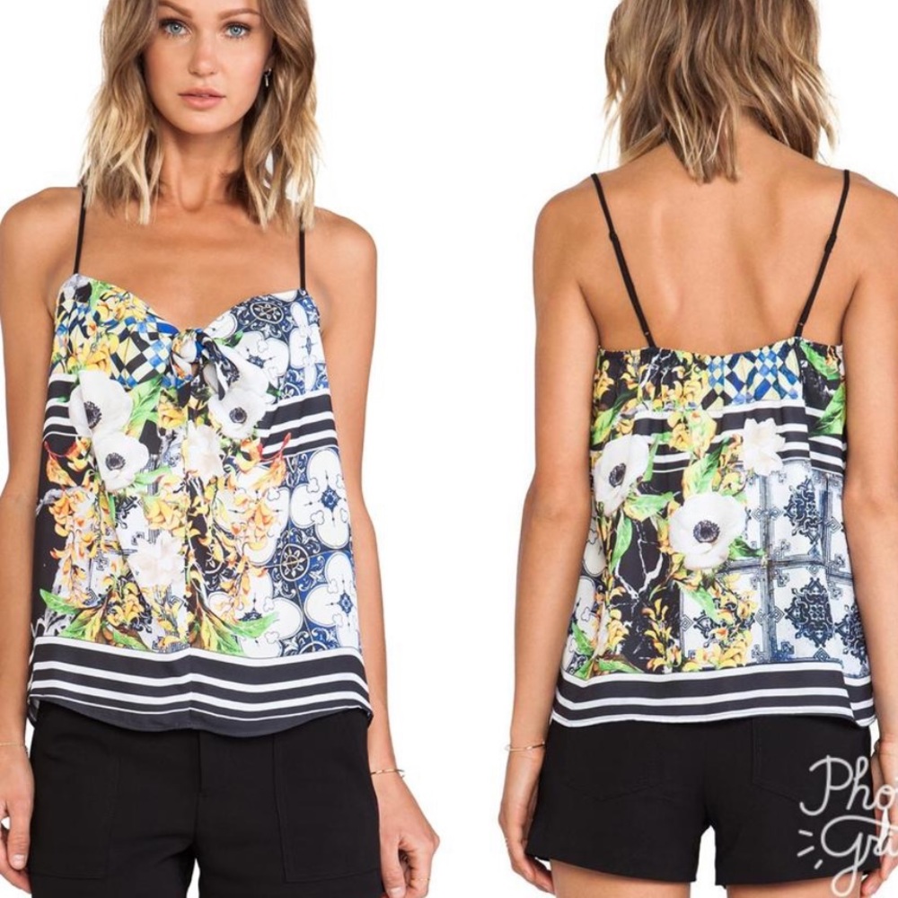 Clover Canyon - Greek Tile Print Silk Top